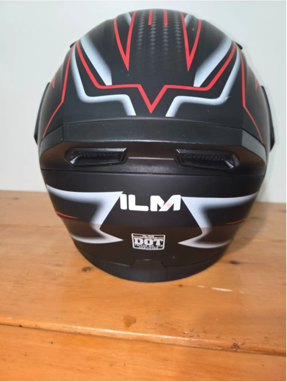 ILM Full Face Motorcycle Helmet DOT Certified Black Red Adult Size Large 59-60cm